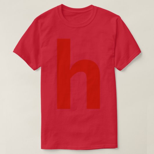 T-shirt Lettre h en texte rouge Typographie minimale (Design devant)