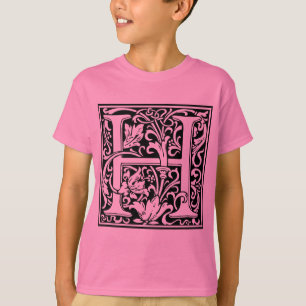 T-shirt Lettre H Monogramme médiéval Art Nouveau
