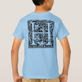 T-shirt Lettre H Monogramme médiéval Art Nouveau (Dos)