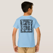 T-shirt Lettre H Monogramme médiéval Art Nouveau (Dos entier)