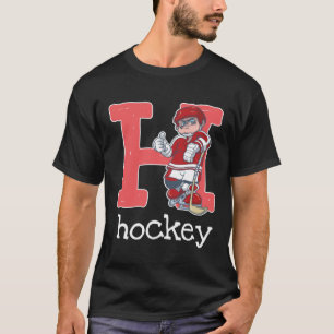 T-shirt LETTRE Hockey Kids Alphabet Field Jeu Sport Lover
