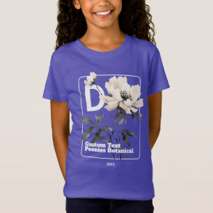 T-Shirt Lettre initiale de monogramme personnalisé blanc b