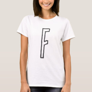 T-SHIRT LETTRE INITIALE GRECQUE ET BLANC MONOMOBILE PLAINE