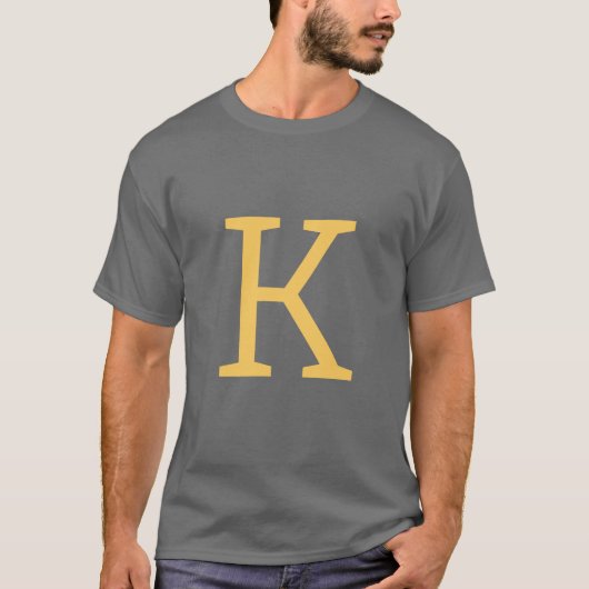 T-shirt Lettre initiale gris foncé Monogramme Moderne Desi (Devant)