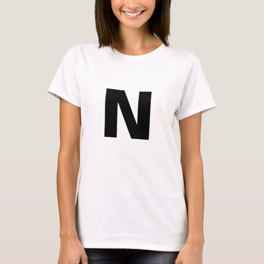 T-shirt Lettre initiale Monogramme Moderne Élégant (Devant)