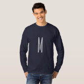 T-shirt Lettre initiale Monogramme Style moderne Marine Bl (Devant entier)