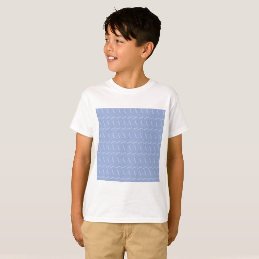 T-shirt LETTRE INITIALE MONOGRAPHIQUE A Bleu (Devant entier)