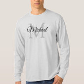 T-shirt LETTRE INITIALE MONOMOMOBILE Nom Mens Long Sleeve (Devant)