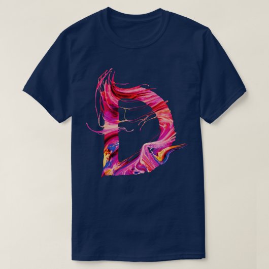 T-shirt Lettre initiale peinte couleur D (Design devant)