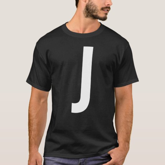 T-SHIRT LETTRE J ALPHABET MONOGRAM INITIAL (Devant)