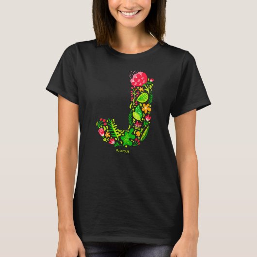T-shirt lettre J en fleurs (Devant)