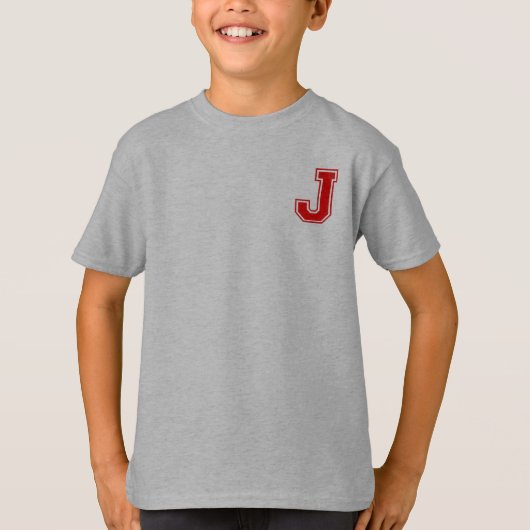 T-shirt Lettre J - Nom initial Alphabet Monogramme (Devant)