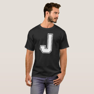 T-shirt Lettre J University Style Alphabet personnalisé