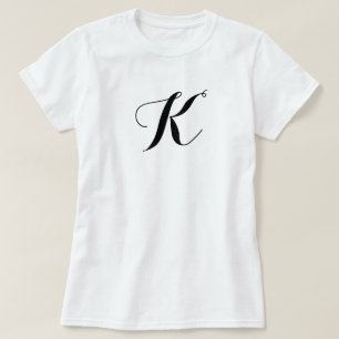 T-shirt Lettre K T-shirt, K Logo Uniforme, Élégant Entrepr