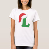 T-shirt Lettre L alphabet de Noël (Devant)