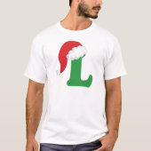 T-shirt Lettre L alphabet de Noël (Devant)