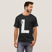 T-shirt LETTRE L Alphabet Initial Monogramme (Devant entier)