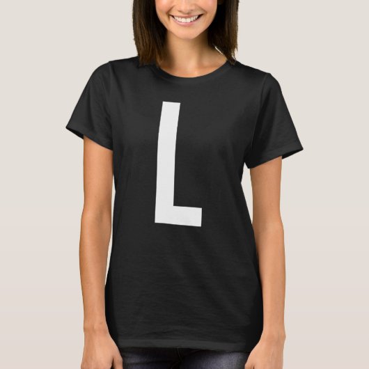 T-SHIRT LETTRE L MONOGRAMME ALPHABET INITIAL (Devant)