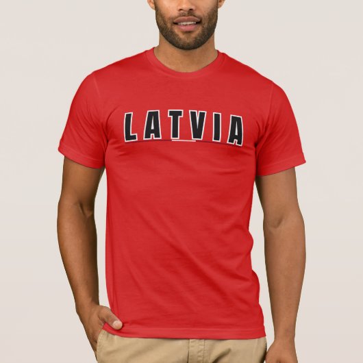 T-shirt LETTRE lettonne simple moderne Lettonie Drapeau So (Devant)