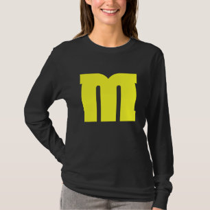 T-shirt Lettre M Alphabet Coque inférieur Correspondant An