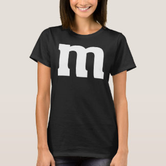 T-shirt Lettre M Alphabet Coque Inférieur Pour Hallowee Co