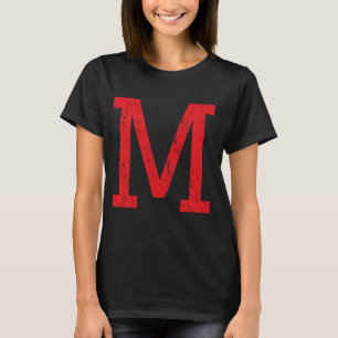 T-shirt Lettre M Alphabet majuscule École classique initia