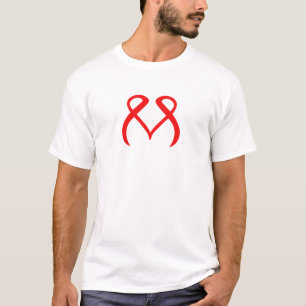 T-shirt Lettre M de cœur rouge représentant l'amour
