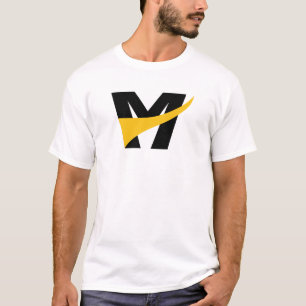 T-shirt Lettre M Géométrique Gras Stylisée Jaune