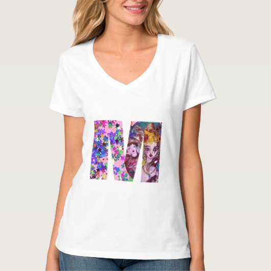 T-SHIRT LETTRE M MONOGRAMME MONOGRAMME DE LA MASQUÉRADE VÉ (Devant)