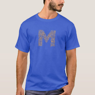 T-shirt Lettre M steampunk design composé de cogs et de la