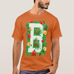 T-shirt Lettre majuscule B Alphabet Monogramme Fleur initi