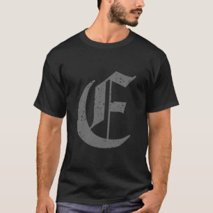 T-shirt LETTRE MAJUSCULE Calligraphique E GRAUNGE