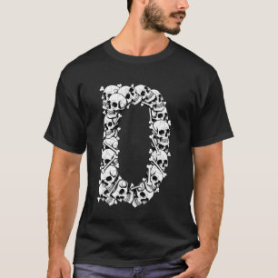 T-shirt Lettre majuscule initiale D Costume drôle d'Hallow
