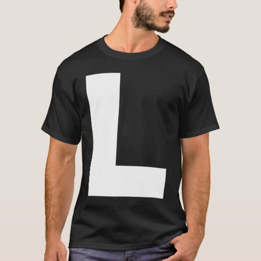 T-shirt Lettre majuscule L gras alphabet monogramme majusc (Devant)