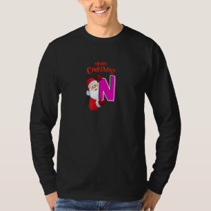 T-shirt LETTRE MAJUSCULE N MONogramme Joyeux Noël S