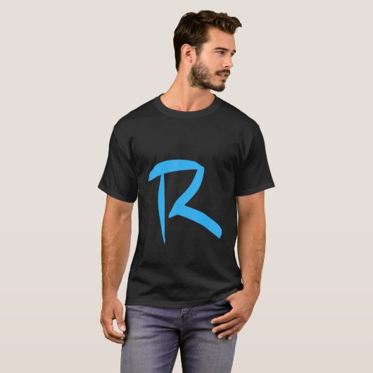 T-shirt Lettre manuscrite alphabétique R (Devant entier)