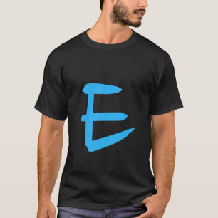 T-shirt Lettre manuscrite E de l'alphabet