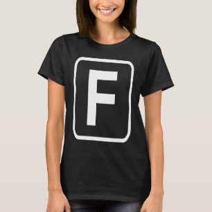 T-shirt Lettre monogramme F Alphabet initial Monogramme Wo