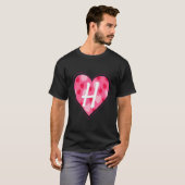 T-shirt Lettre Monogramme initiale mignonne H Motif cardia (Devant entier)