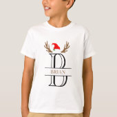 T-shirt Lettre monographie B Noël Nom Funny Noël (Devant)