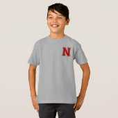 T-shirt Lettre N - Nom initial Alphabet Monogramme (Devant entier)