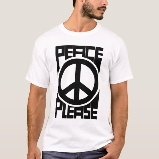 T-shirt Lettre noire Peace Please (Devant)