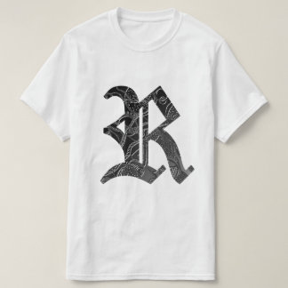 T-shirt Lettre noire "R" à style gothique