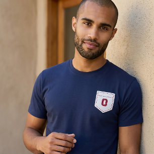 T-shirt Lettre O - Alphabet de prénom initial Pochette lat