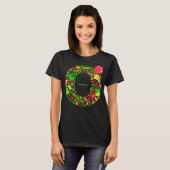 T-shirt lettre O en fleurs (Devant entier)