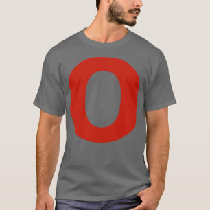 T-shirt Lettre o en texte rouge Typographie minimale