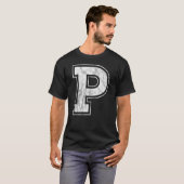 T-SHIRT LETTRE P MAJUSCULE MONOGRAPHIQUE INITIAL (Devant entier)