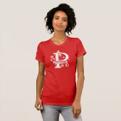 T-shirt Lettre P Noël Monogramme Nom initial Rouge (Devant entier)