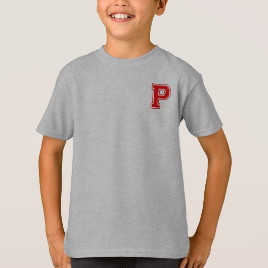 T-shirt Lettre P - Nom initial Alphabet Monogramme (Devant)
