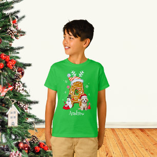 T-shirt Lettre pain d'épices Noël Père Noël Monogramme Un
